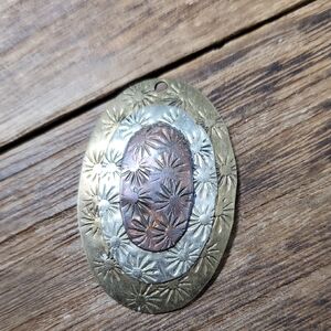 Copper Brass Gold Multi Metal Pendant Boho Ethnic P303